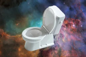 space toilets Toilet in space. Credits: toilet: shironagasukujira / Getty Images. Background: NASA, ESA, STScI