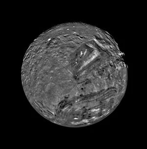 Uranus’s moon Miranda. Credit: Credit: NASA/JPL/USGS Uranus's moon Miranda. Credit: Credit: NASA/JPL/USGS