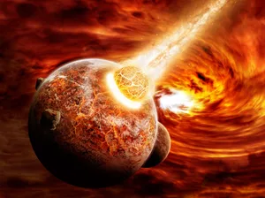 Large space rock smashing into moon. Credit: sdecoret / Getty Large space rock smashing into moon. Credit: sdecoret / Getty