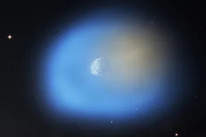 comet 3i atlas artist impression Artist's impression of 3I/ATLAS passing near the Sun. Methanol gas is shown in blue; hydrogen cyanide is shown in orange. Credit: NSF/AUI/NSF NRAO/M.Weiss