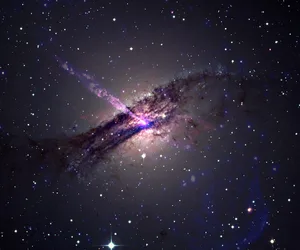 centaurus a black hole jet A strange V-shaped structure named C4 caused by a jet from a supermassive black hole at the centre of galaxy Centaurus A smashing into an unknown object. Credit: Main image: NASA/CXC/SAO/D. Bogensberger et al; Image Processing: NASA/CXC/SAO/N. Wolk; Wide field composite: X-ray (Chandra): NASA/CXC/SAO/D. Bogensberger et al; X-ray (IXPE): NASA/MSFC; Optical: ESO; Image Processing: NASA/CXC/SAO/N. Wolk