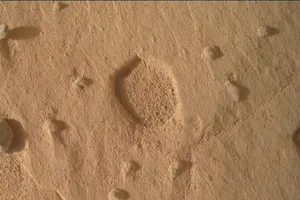 Composite image showing the surface of Mars and a 1cm-wide pit, captured by NASA’s Mars rover Curiosity on 19 August 2026 at 07:59:21 UTC. Credit: NASA/JPL-Caltech/MSSS Composite image showing the surface of Mars and a 1cm-wide pit, captured by NASA’s Mars rover Curiosity on 19 August 2026 at 07:59:21 UTC. Credit: NASA/JPL-Caltech/MSSS