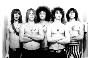 MC5 The rock group MC5 (L-R Fred "Sonic" Smith, Dennis "Machine Gun" Thompson, Rob Tyner, Wayne Kramer and Michael Davis) pose for a photo in 1969 in Ann Arbor, Michigan. They are all wearing White Panther Party pins