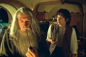 Tolkien in rock Lord of the Rings: Ian McKellen (L) as Gandalf with Elijah Wood as Frodo