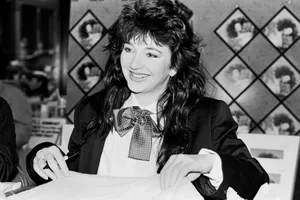 Kate Bush At Tower Records Kate Bush signing copies of her Hounds of Love album, 1985