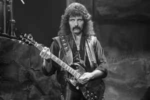 Tony Iommi Black Sabbath 1983 Tony Iommi of Black Sabbath onstage during the band's Born Again tour, New York, October 29, 1983
