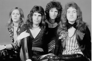 Queen 1973 Queen, rock band, 1973. L-R drummer Roger Taylor, singer Freddie Mercury, guitarist Brian May and bassist John Deacon
