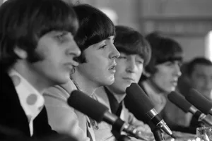 Beatles-1966-Warwick-hotel The Beatles speak at a press conference prior to their show at Candlestick Park in San Francisco, California, August 29, 1966