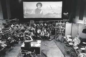 Recording a Film Soundtrack Malcolm Arnold conducts sessions for The Battle of Britain, 1969 © Getty
