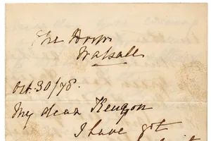 sister_dora_letter A letter with the words 'Dear Kenyon' written on it in copperplate handwriting