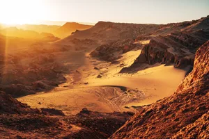 Atacama Desert Canyon at Golden Hour in Chile Atacama Desert Canyon