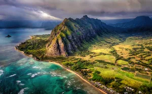 Scenic view of sea against sky,Kaaawa,Hawaii,United States,USA Kaʻaʻawa