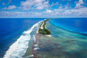 Aerial of Tuvalu Drone view of Tuvalu