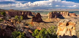 Independence Monument from Grand View in Colorado National Monument Scenic view of Independence Monument