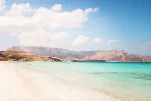 Empty beach and turquoise bay on Socotra Island, Yemen Giulia De Chirico/ Getty Images