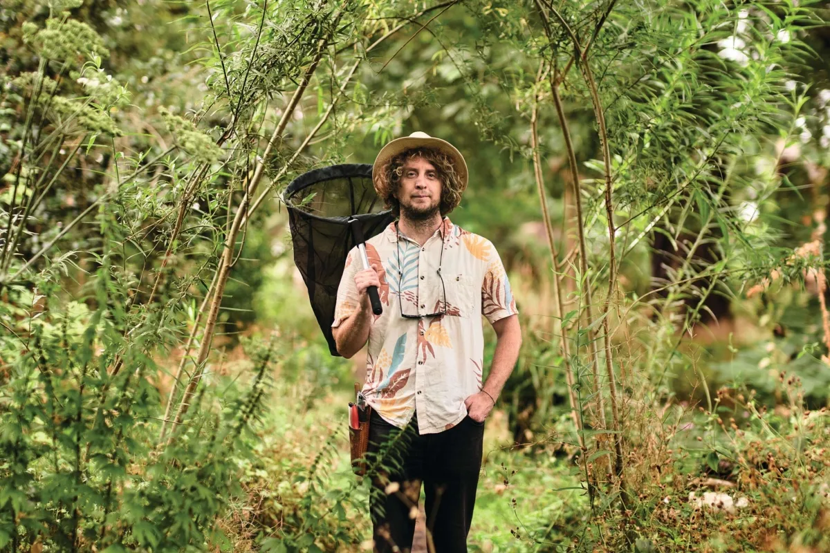 Man stood in garden