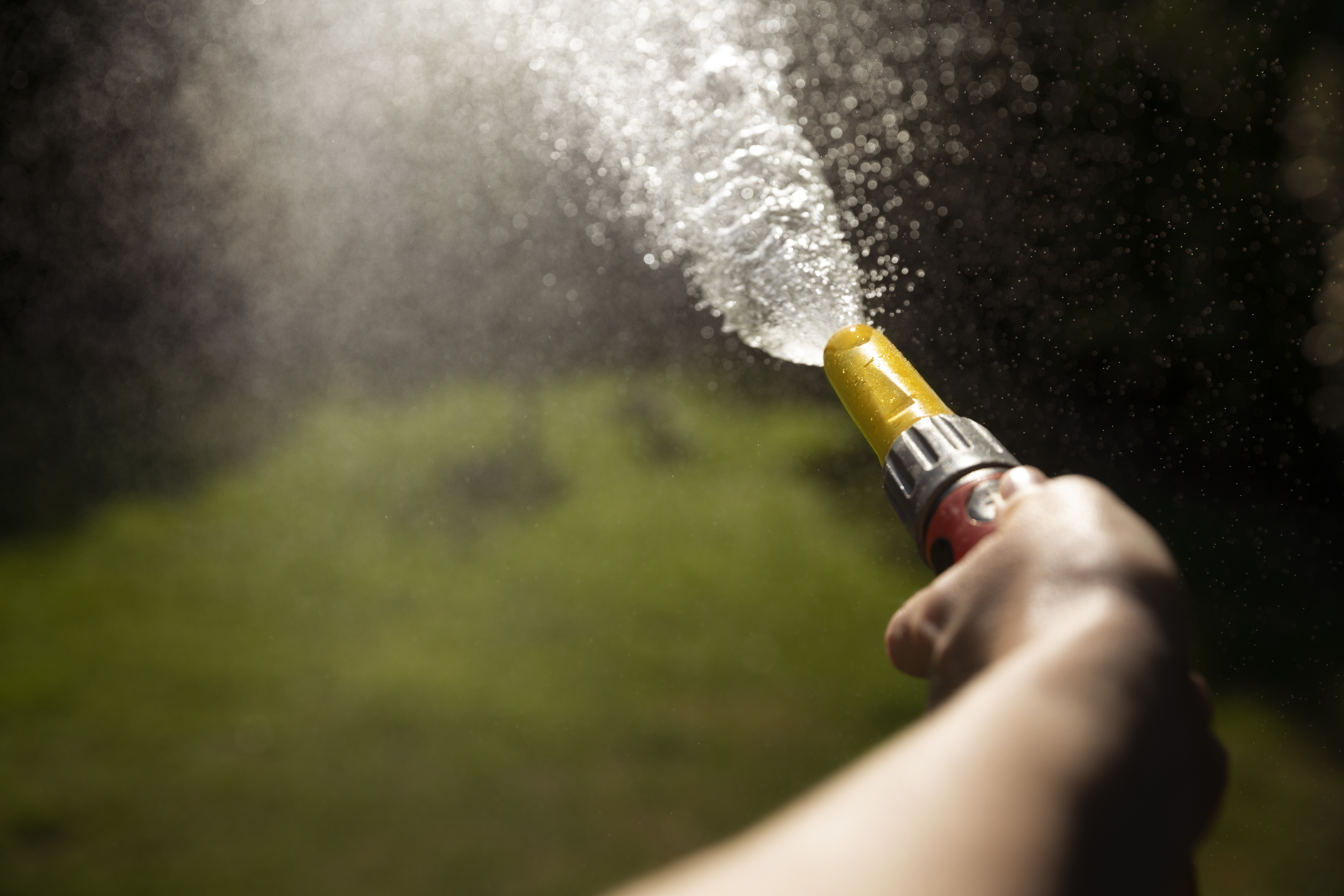 Gardening with a hose pipe