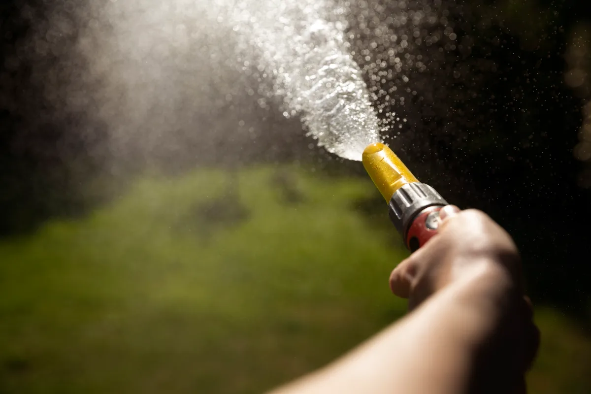 Gardening with a hose pipe