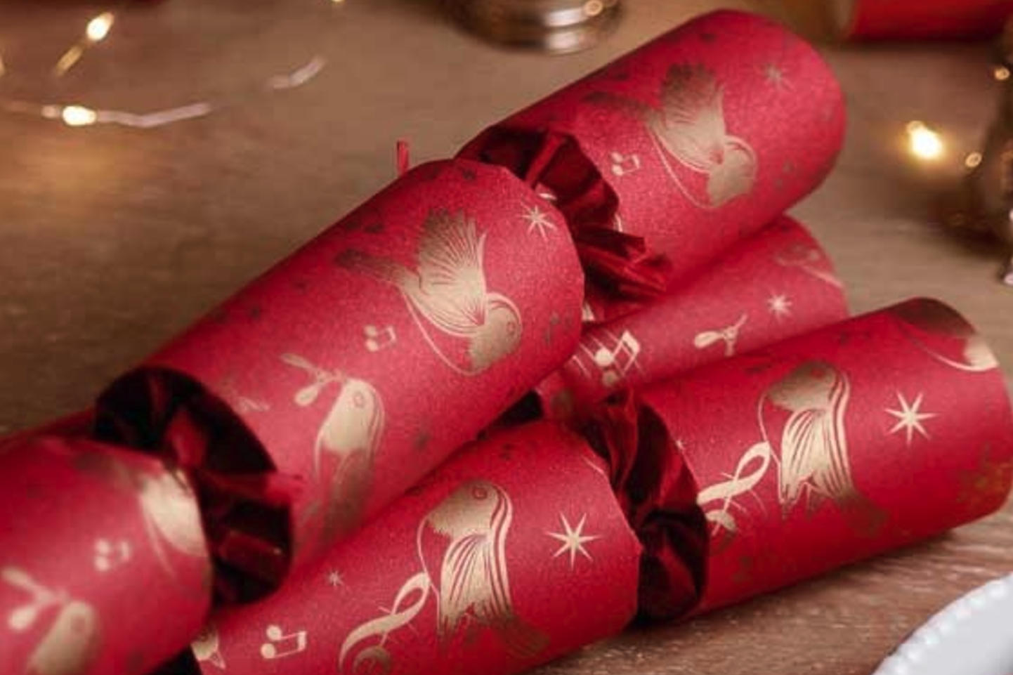 RSPB Christmas chorus recycled crackers with chocolate on a table