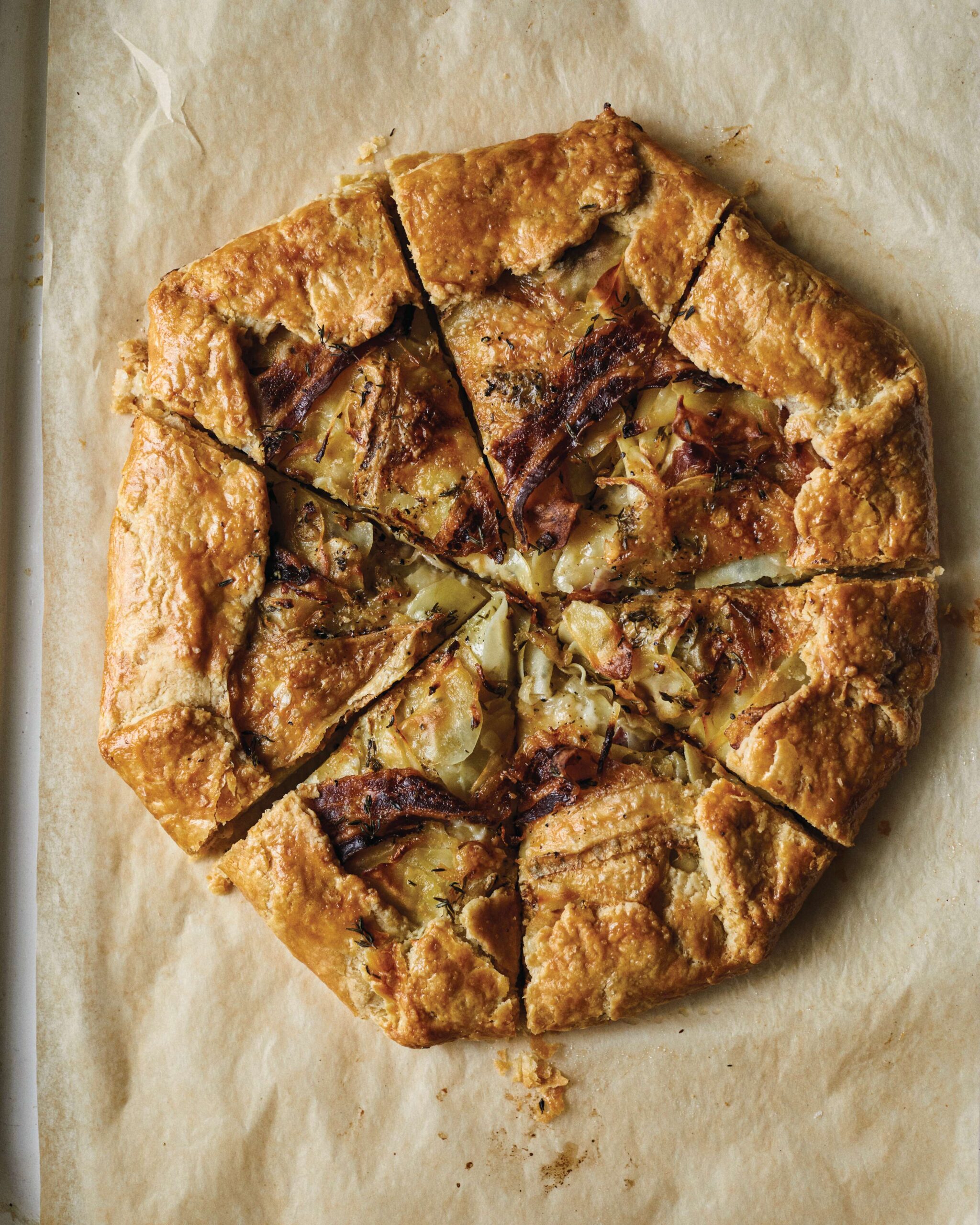 Potato pancetta and Taleggio galette