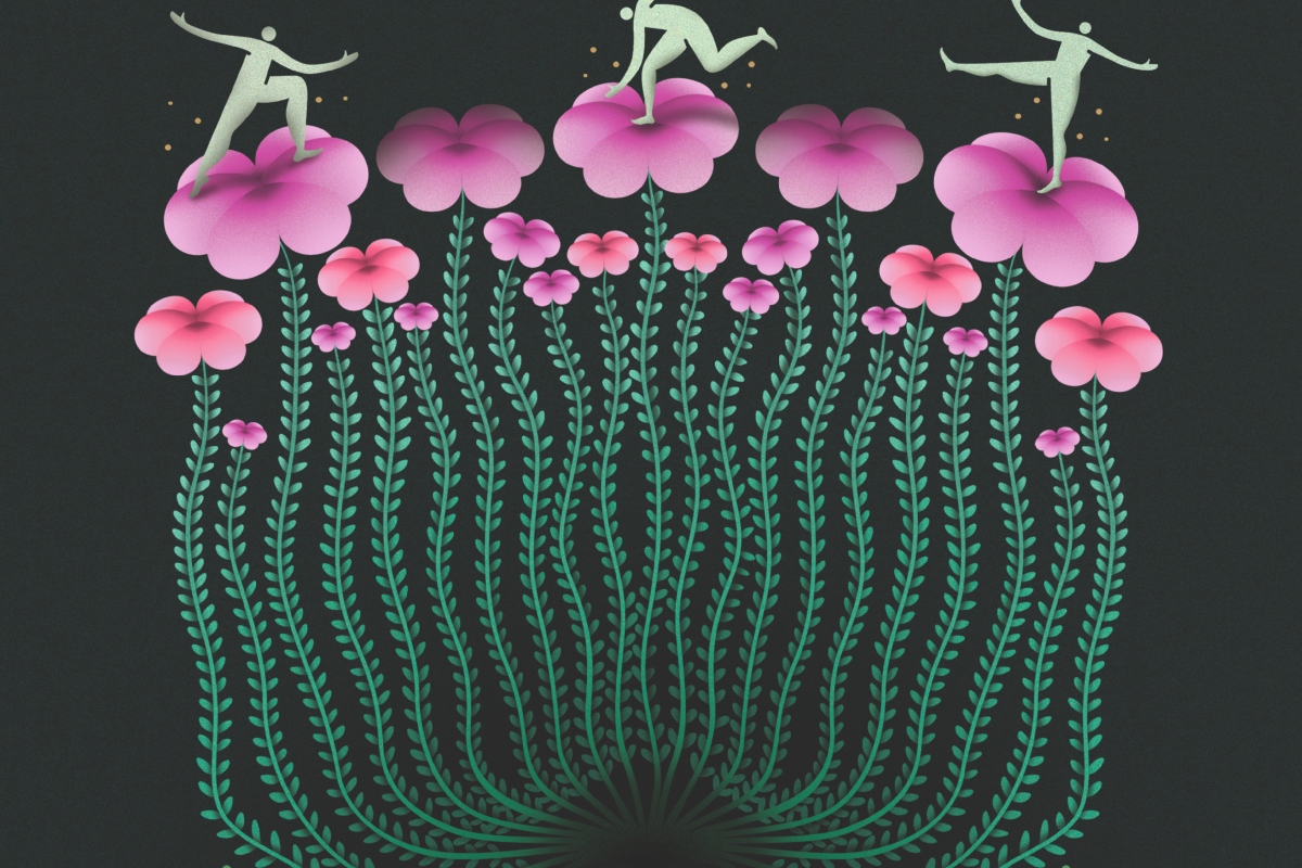 Winter garden illustration