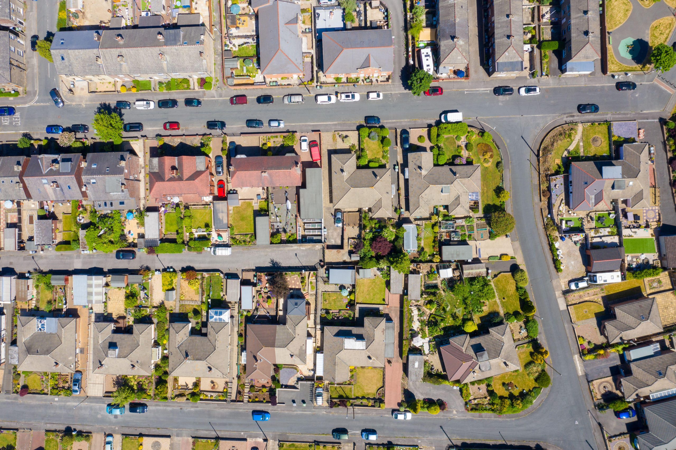 Aerial photo of the village of Cleckheaton