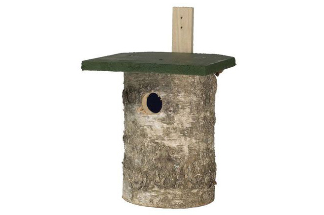 National Trust Birch Log Nest Box on a white background