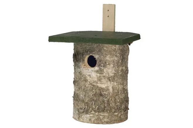 National Trust Birch Log Nest Box on a white background