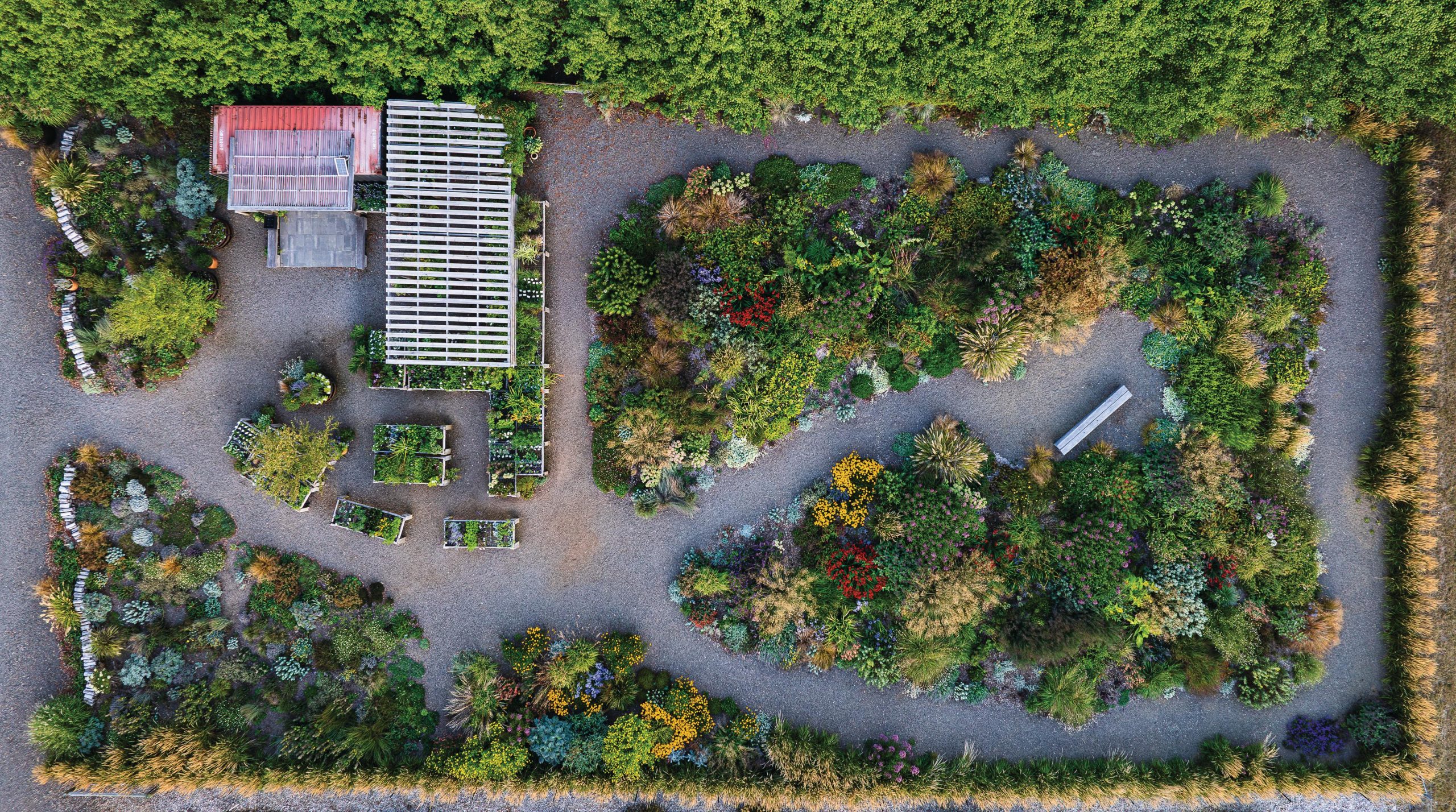 Aerial view of garden