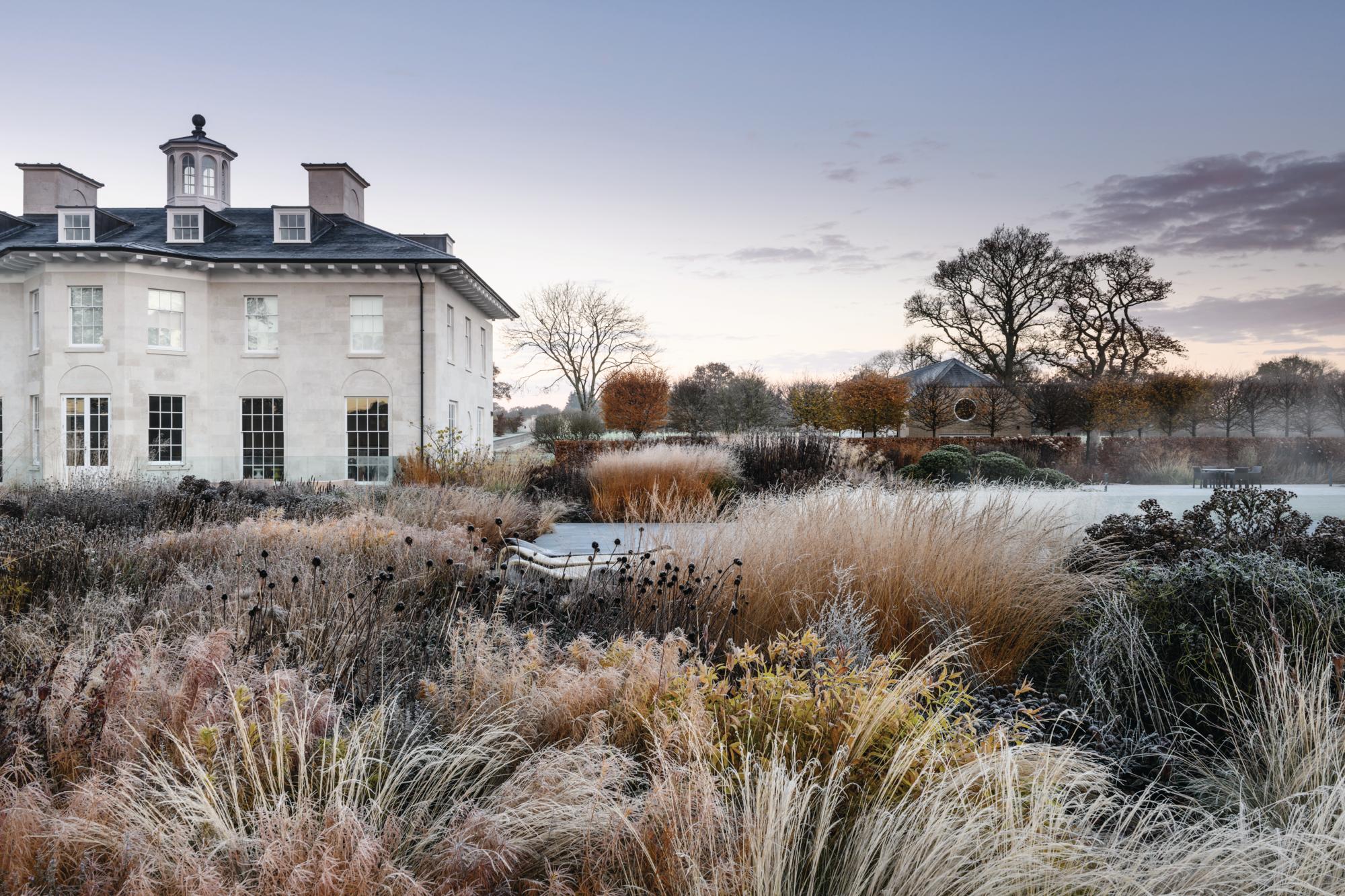 House and garden in winter
