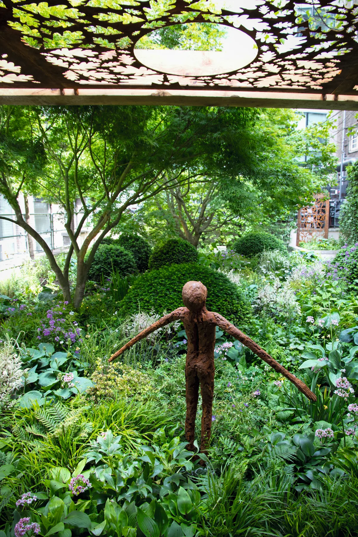 Chris Beardshaw’s 2016 garden for Morgan Stanley in situ on the roof of Great Ormond Street Hospital.