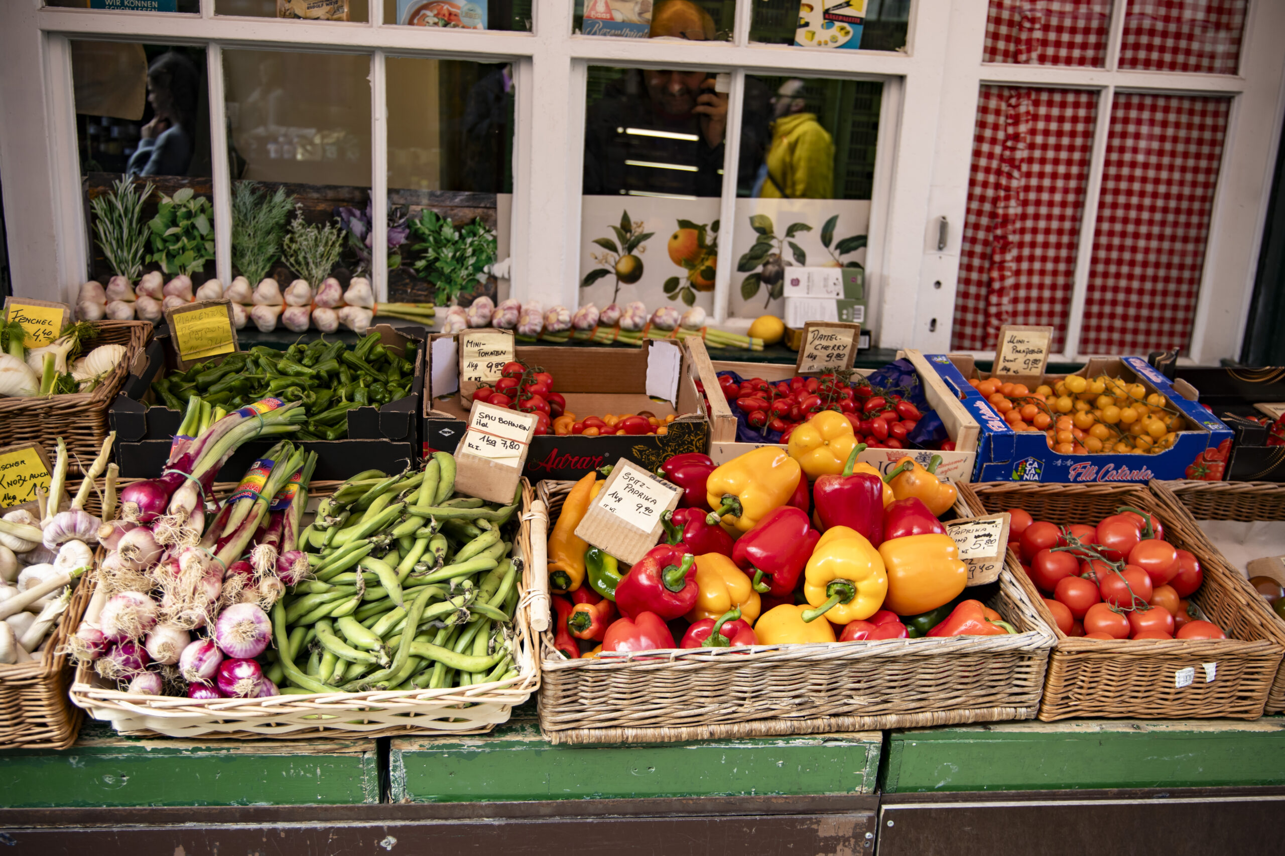 Vegetables on a stand