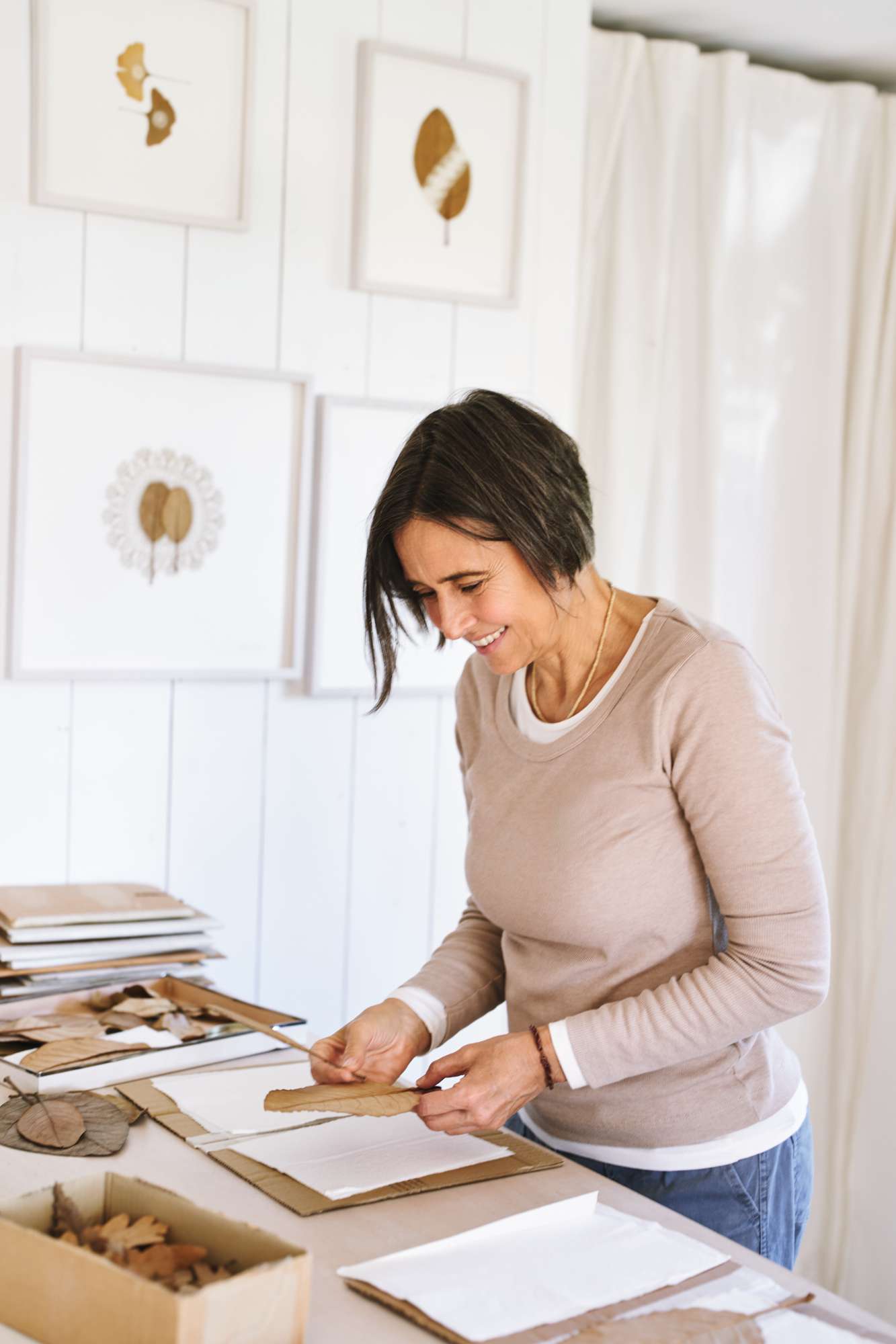 Artist Susanna Bauer at work in her studio