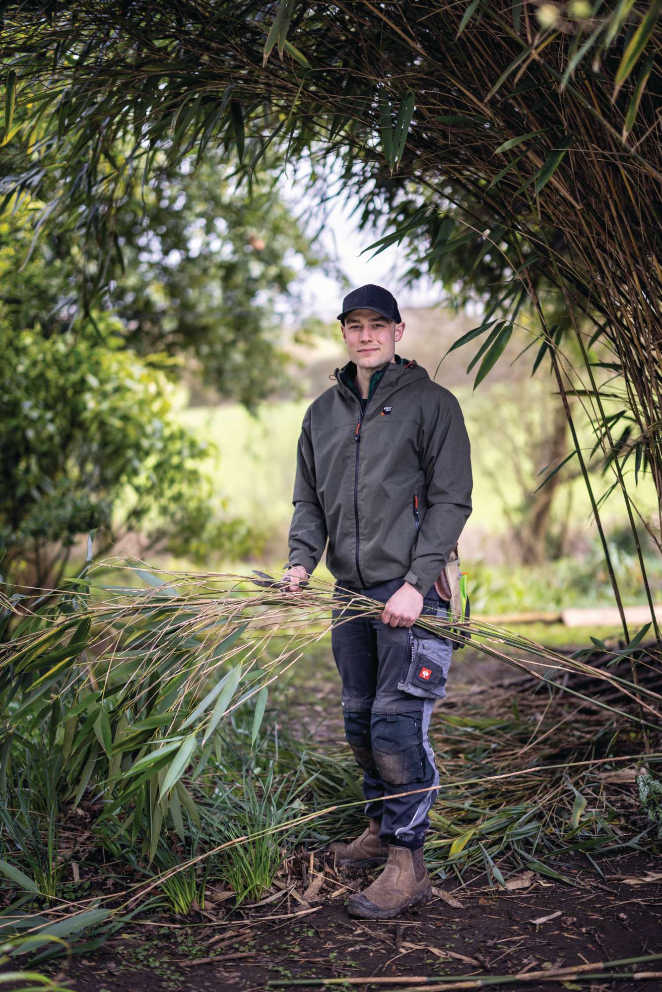 German horticulturist Jonathan Zerr working in the gardens of Bottengoms in Essex.