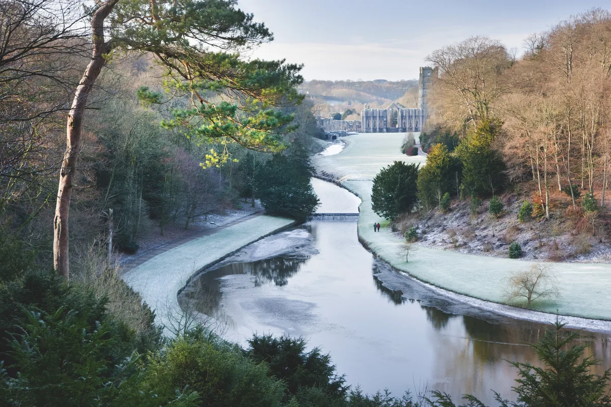 Winter walk: Fountains Abbey, North Yorkshire.