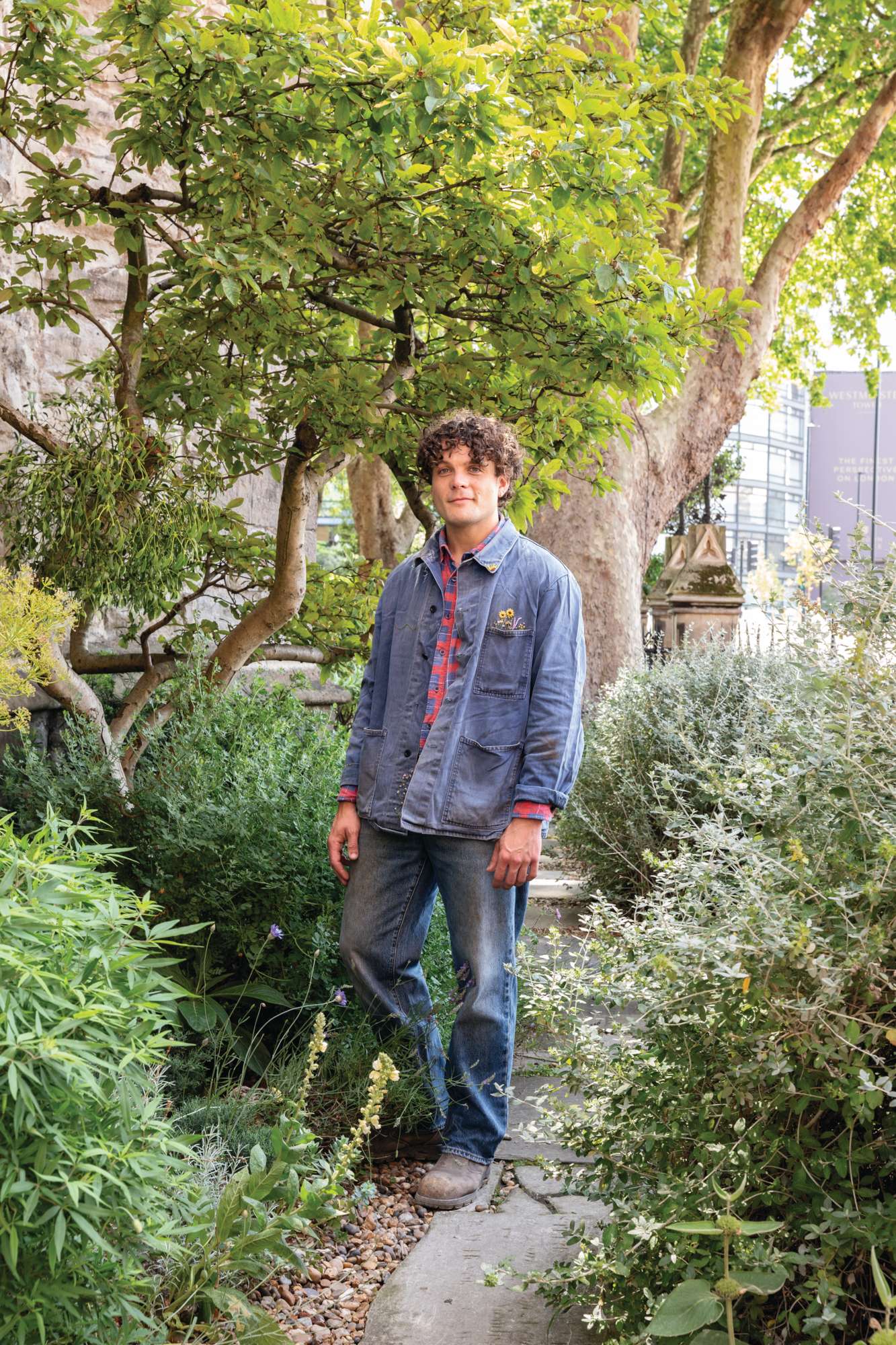 Garden designer Will Scholey in the Garden Museum in London