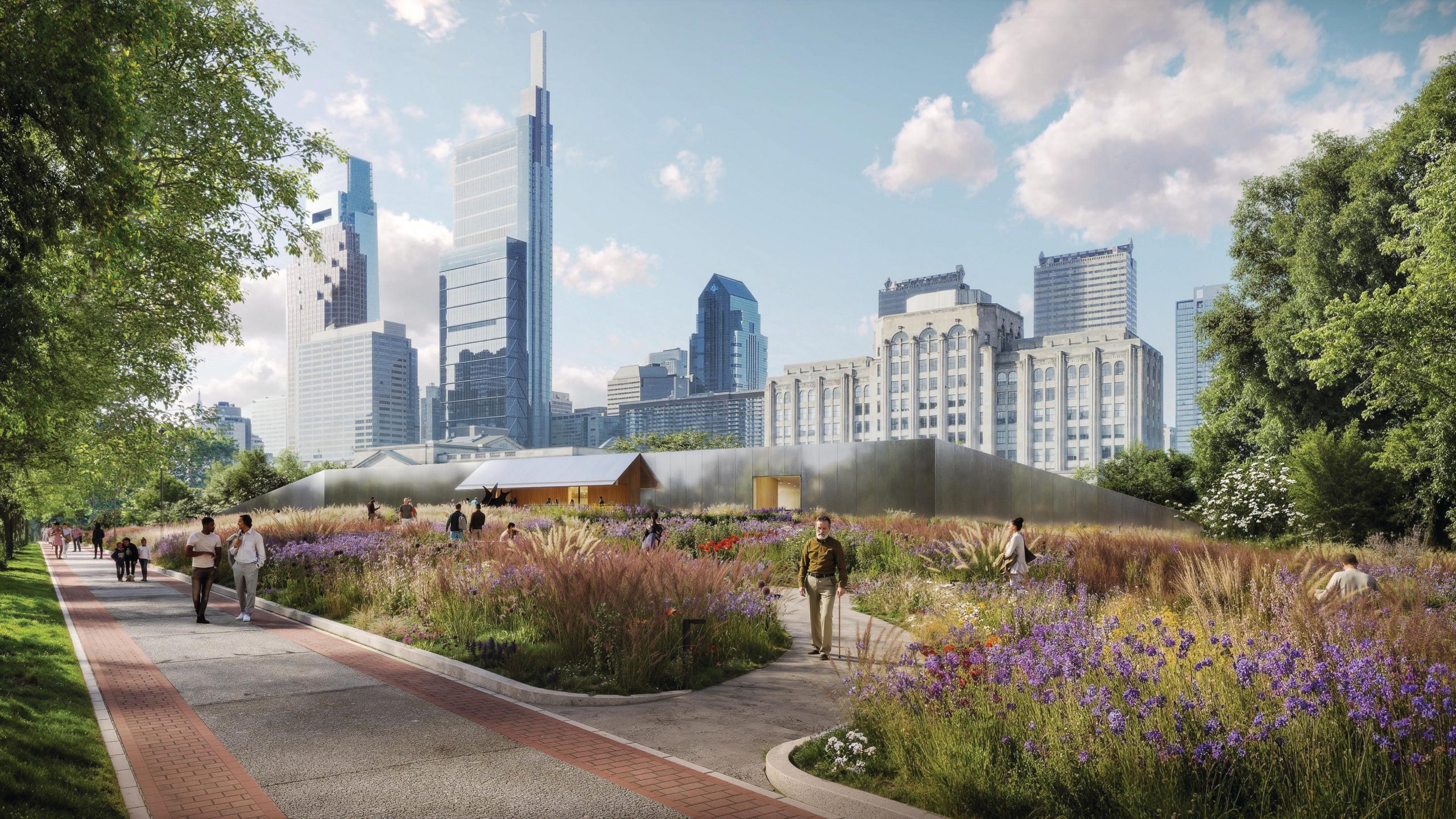 Garden and cityscape