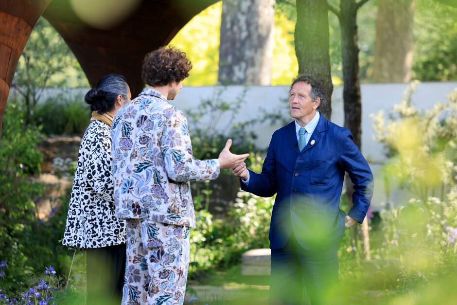 Monty Don on the RHS Chelsea Flower Show Water Aid Garden from 2024 with Tom Massey and Je Ahn