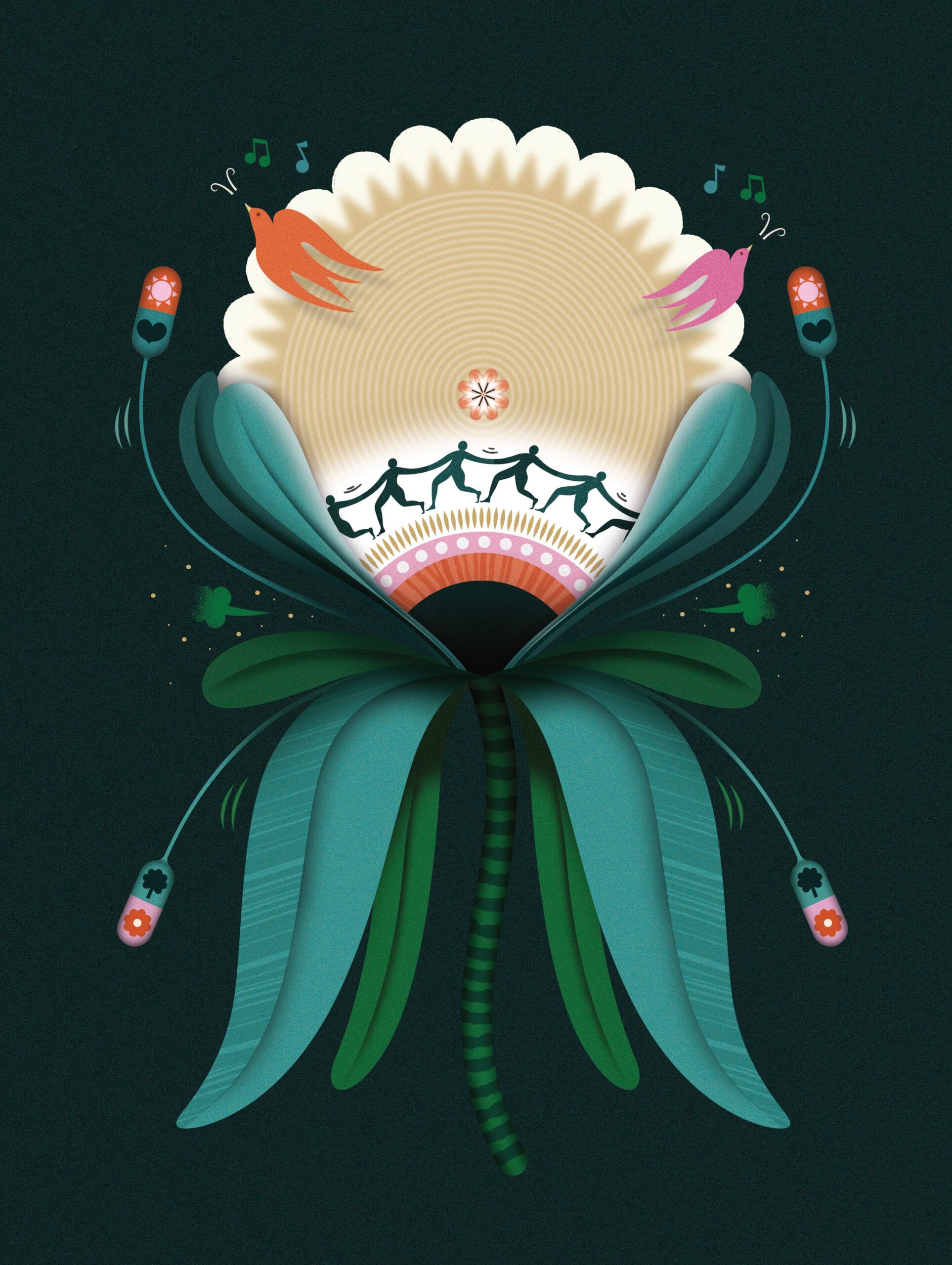 An illustration depicting why gardening is good for you