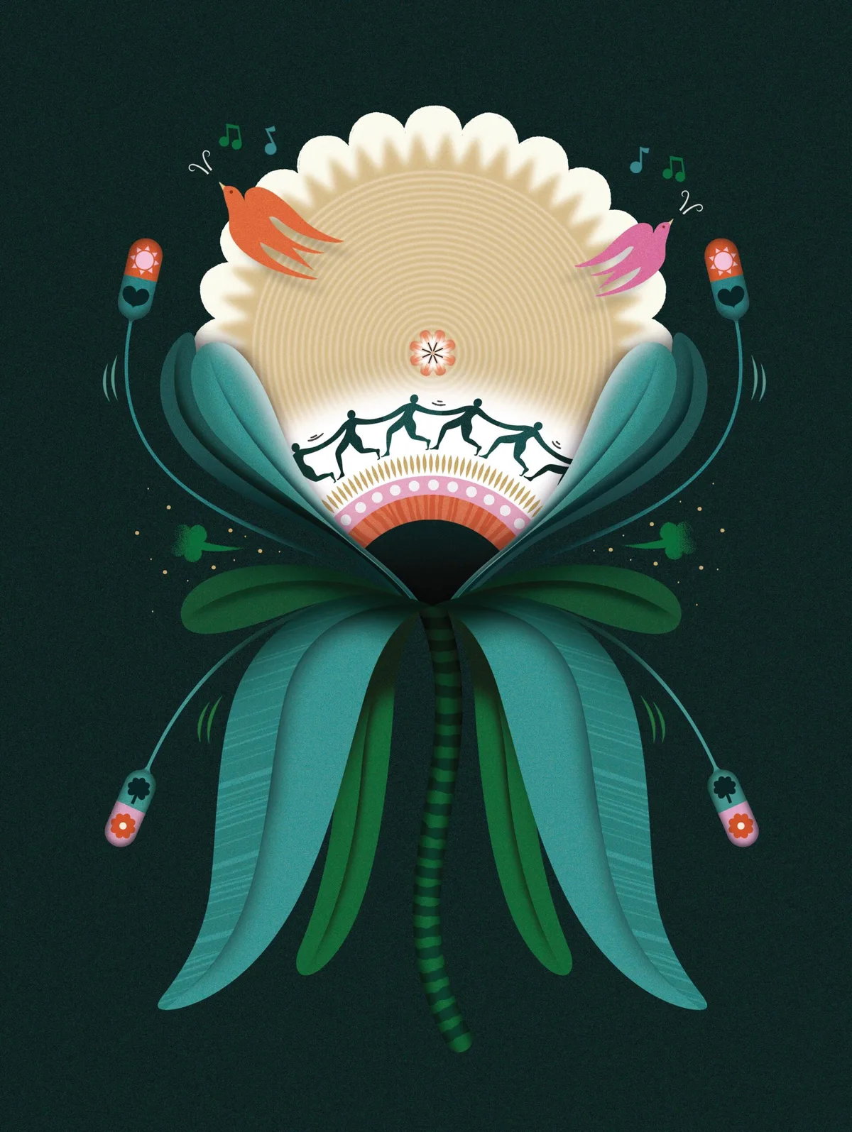 An illustration depicting why gardening is good for you