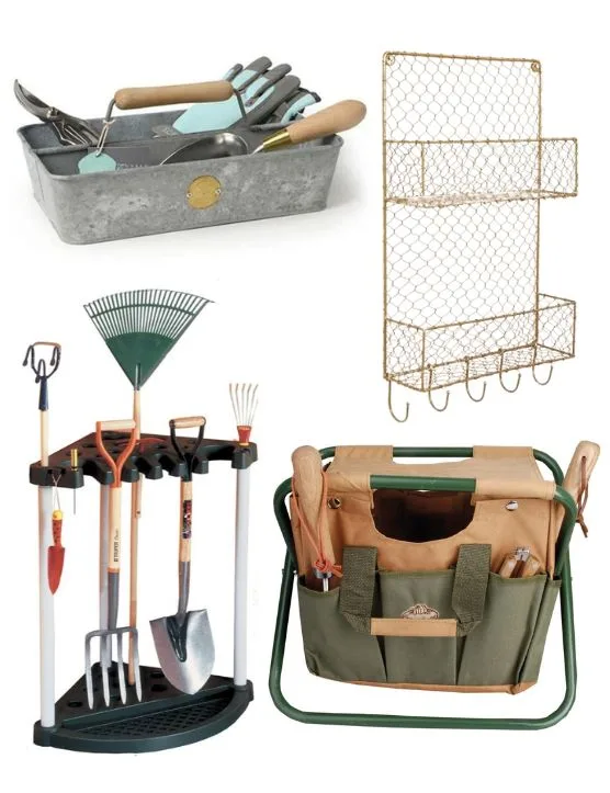 Garden tool storage caddies