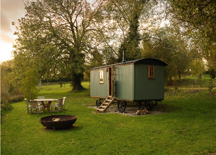 Shepherds hut from Plank Bridge