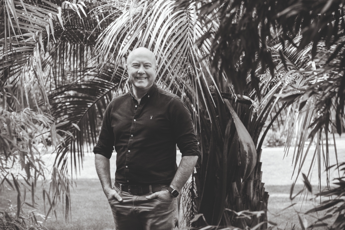 Man stood in garden