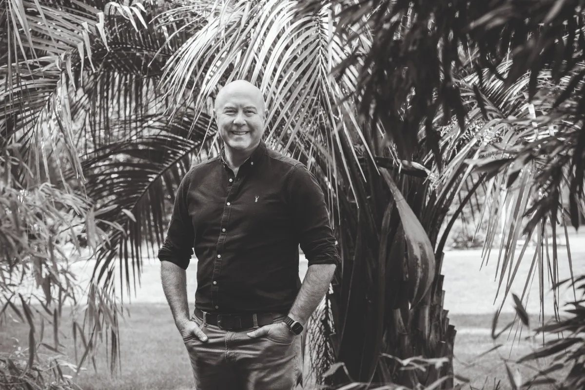 Man stood in garden