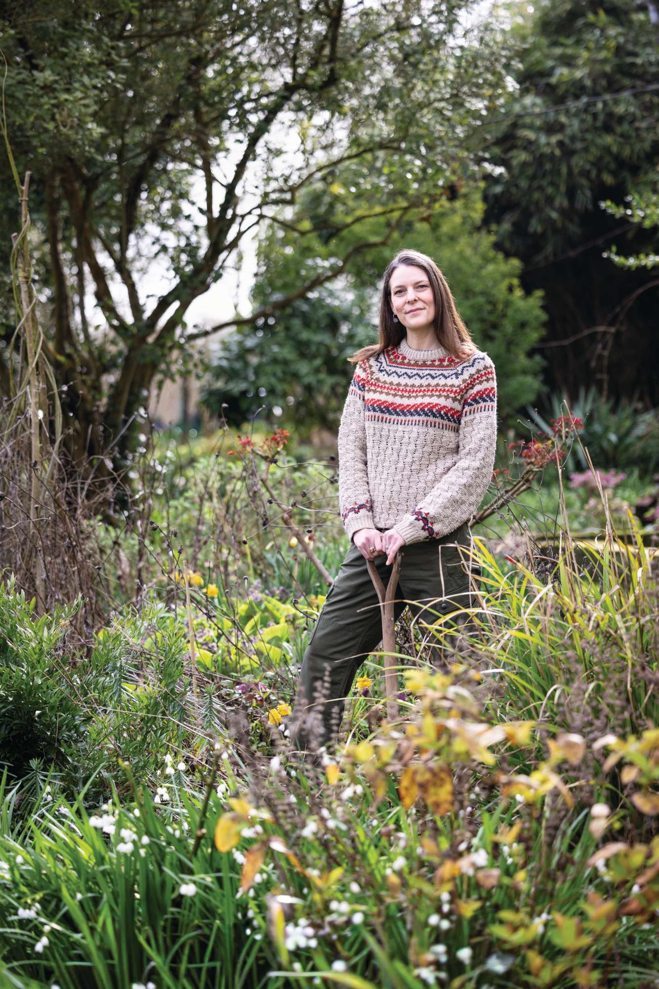 Sarah Byham in Bottengoms garden in Essex.
