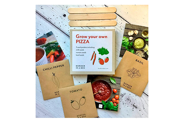 Grow Your Own Pizza kit on a wooden table