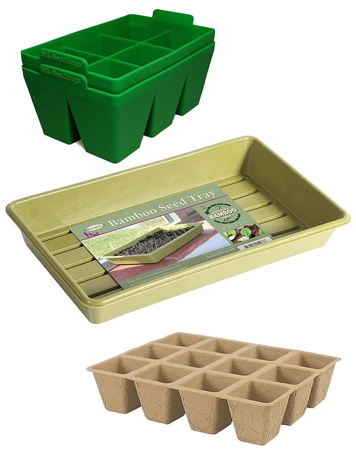 Seed trays on a white background