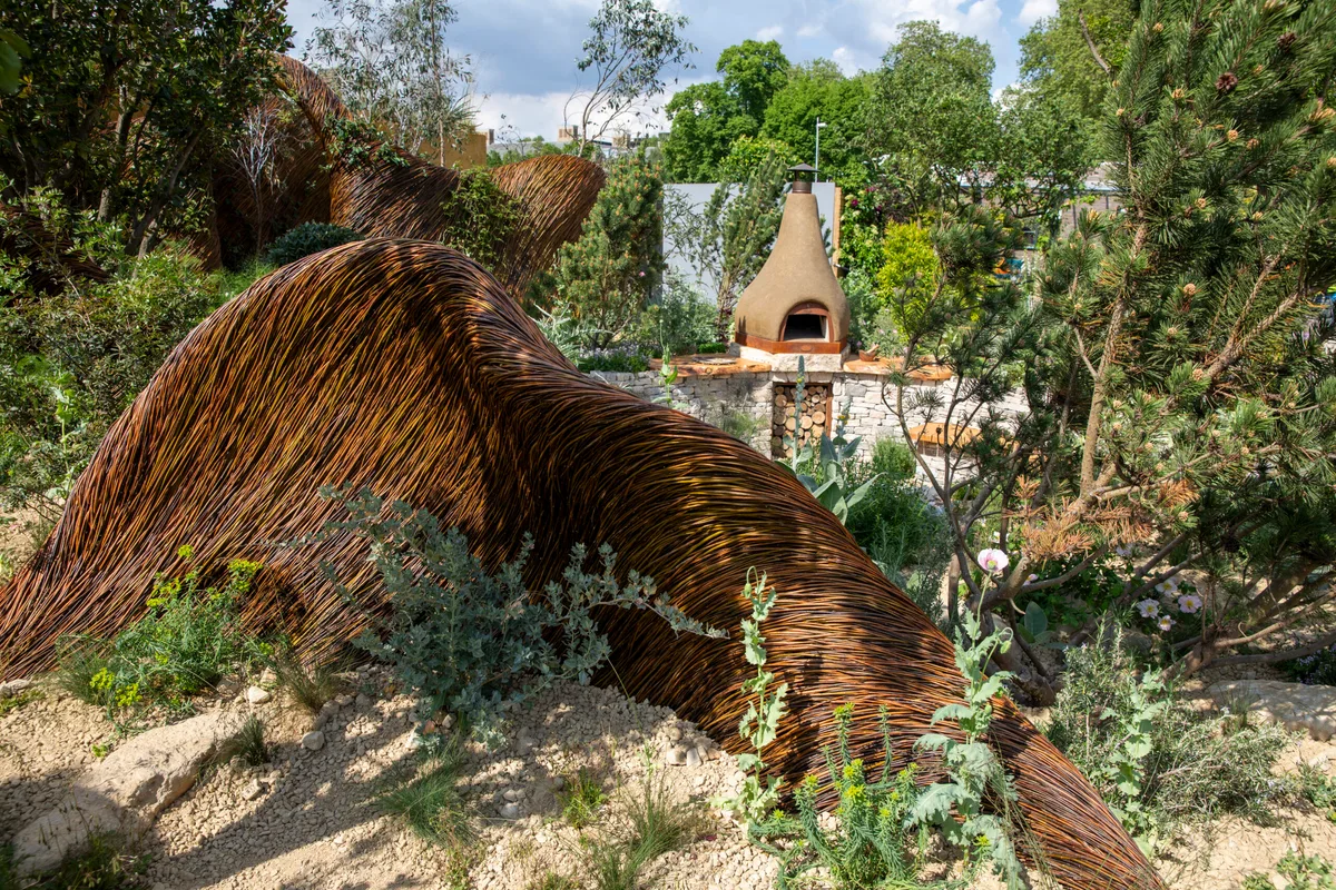 The Freedom from Torture Garden: A Sanctuary for Survivors at RHS Chelsea Flower Show 2024. Designed by John Warland and Emma O’Connell. Sponsored by Project Giving Back.